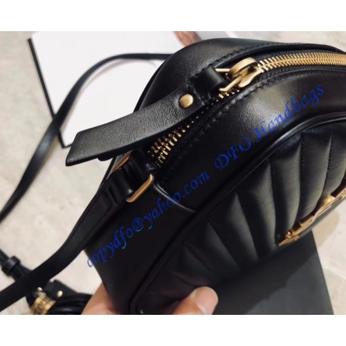 Saint Laurent Lou Camera Bag in Black Matelasse Leather