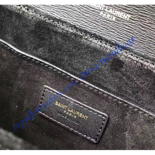 Saint Laurent Medium Bellechasse Bag in Black Leather and Suede