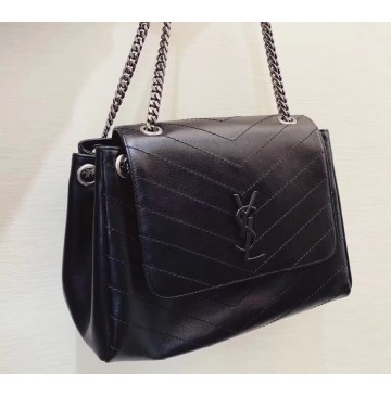 Saint Laurent Medium Nolita Bag in Black Vintage Leather