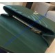 Saint Laurent Classic Medium College Monogram Bag in Green Malelasse Leather with Gold-toned Hardware