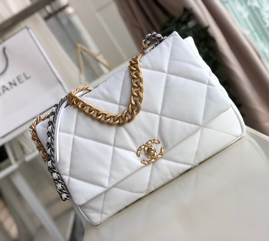 Chanel 19 Maxi Flap Bag C1162-white – LuxTime DFO Handbags