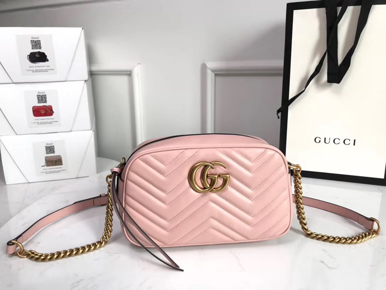 Gucci GG Marmont small matelasse shoulder bag GU447632A-pink – LuxTime ...