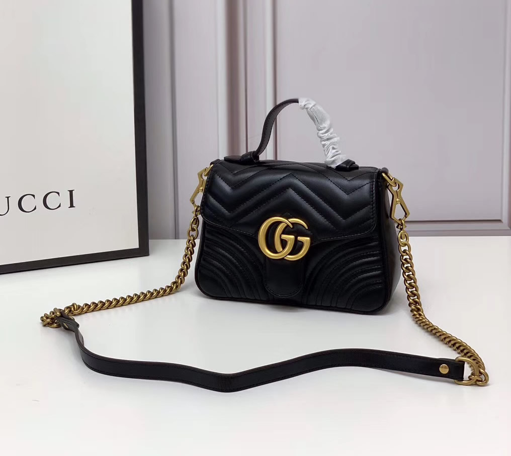 Gucci GG Marmont Mini Top Handle Bag GU547260-black – LuxTime DFO Handbags