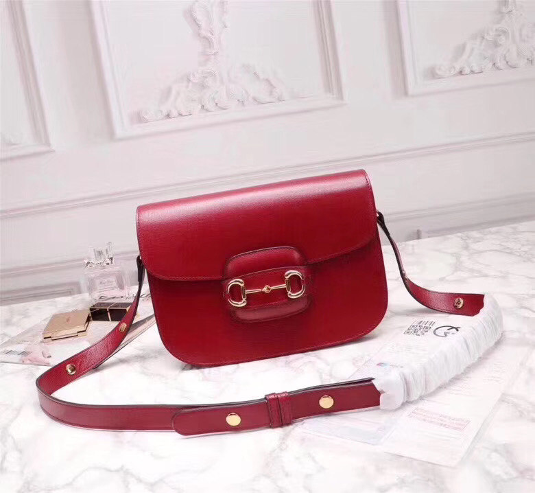Gucci Leather Horsebit 1955 shoulder bag GU602204L-red – LuxTime DFO ...
