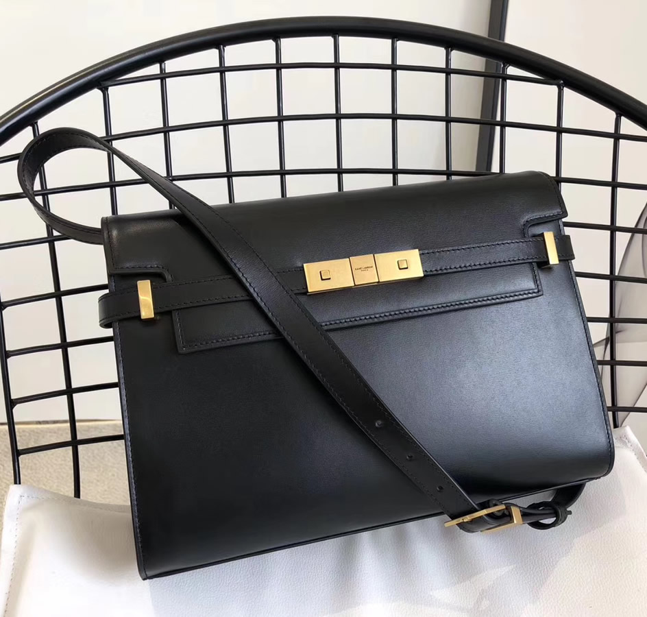 Saint Laurent Manhattan shoulder bag in smooth leather YSL553742-black ...