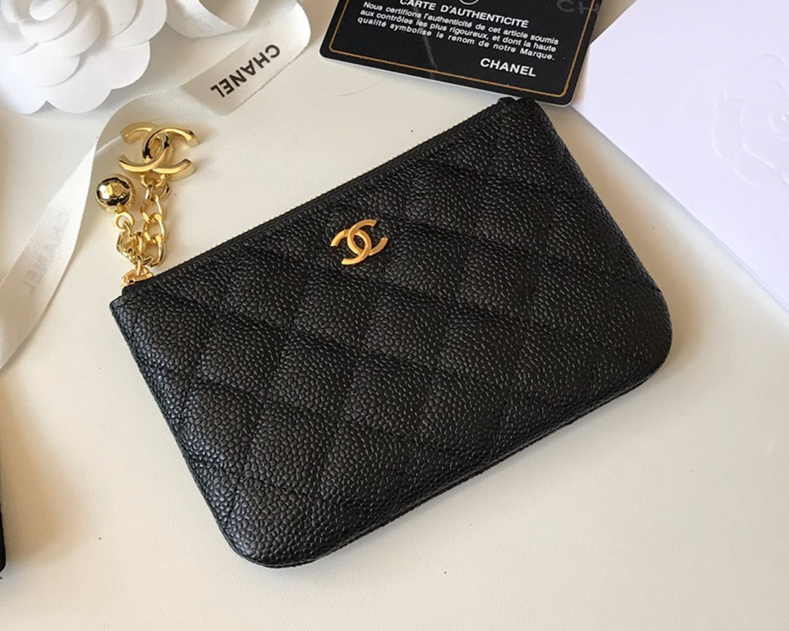 Chanel Quilted Coin Purse in Caviar Leather CW50168ABblack LuxTime