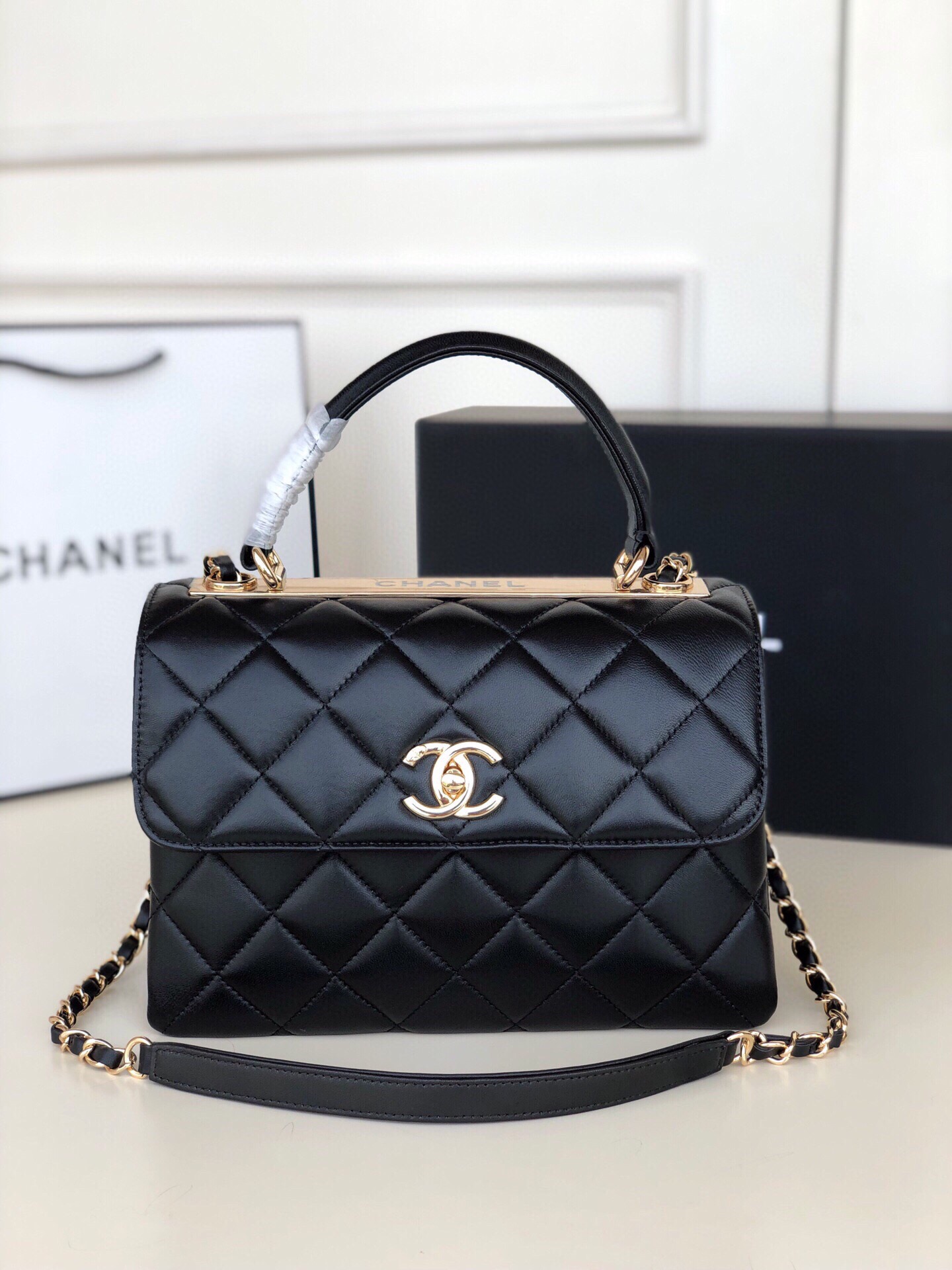Chanel Flap Bag with Top Handle C92236A-black – LuxTime DFO Handbags