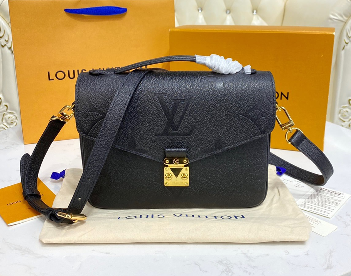 Louis Vuitton Monogram Empreinte Leather Pochette Metis M59211-black ...