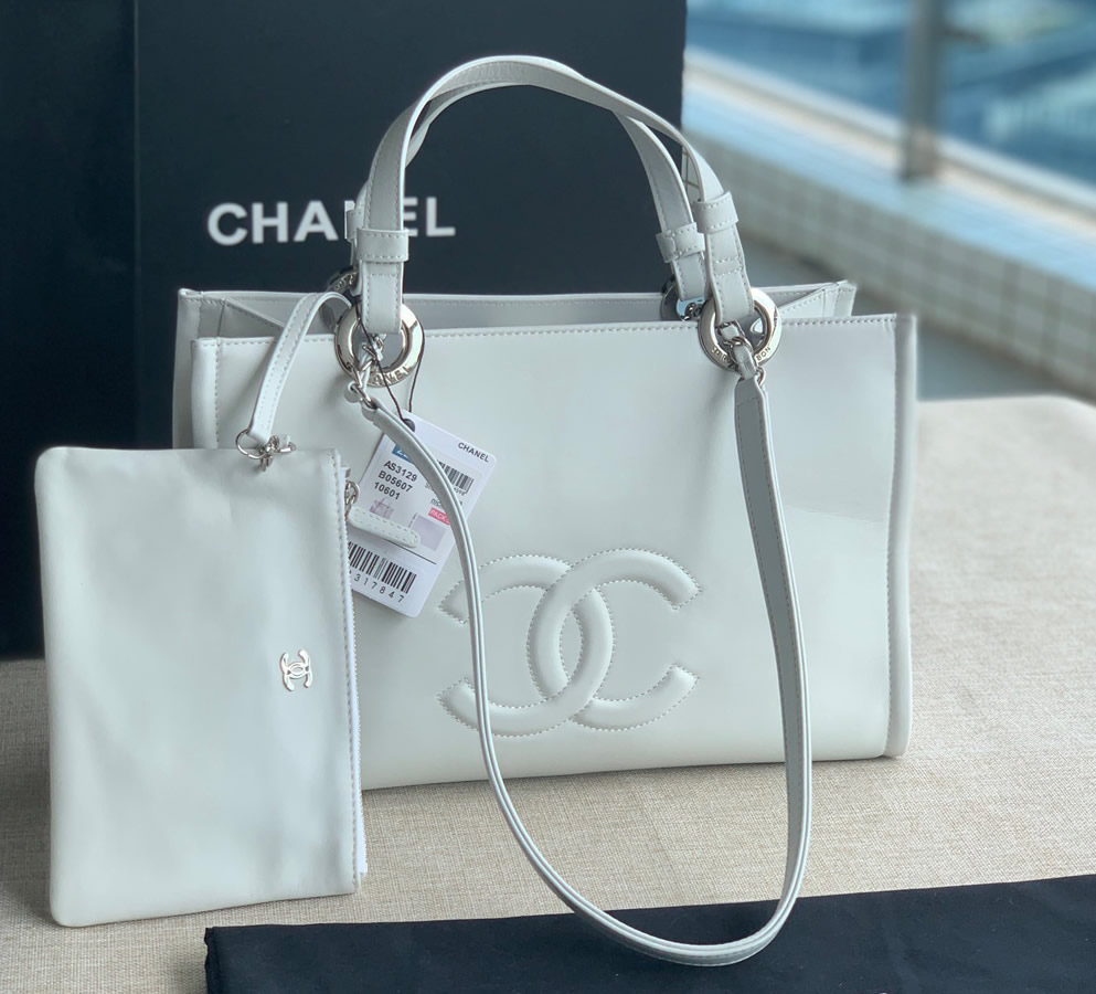 Chanel Small Shopping Tote Bag C3129Bwhite LuxTime DFO Handbags