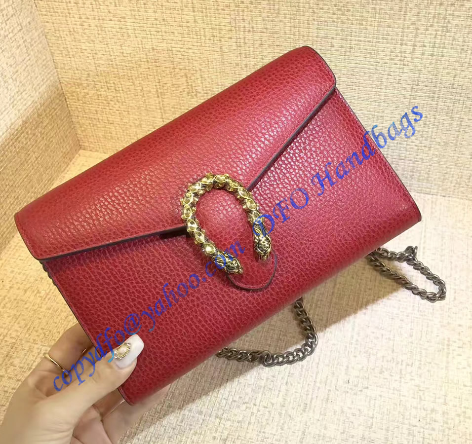 Gucci Dionysus Red Leather Mini Chain Bag