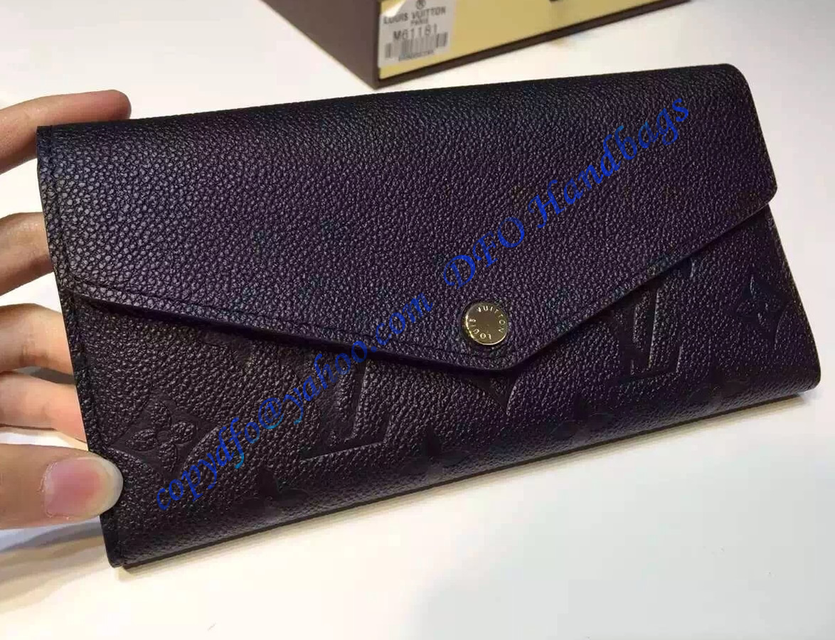 Louis Vuitton Sarah Wallet in Black Monogram Empreinte Leather